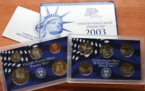 2003 S US Mint ANNUAL 10 Coin Proof Set As Issued with Original Box and COA - Picture 1 of 1