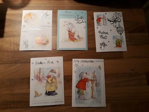 Grußkarten Weihnachtskarten karten Handgemacht unikat Sets Kinder Elefant Schnee - Bild 1 von 3