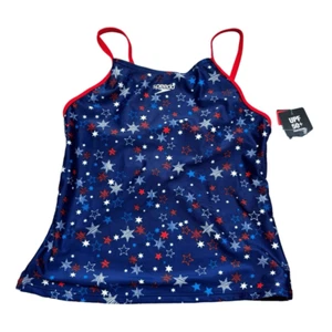 Brand new with Tags Girls Speedo Brand Red, White and Blue Star Tankini Top 14 - Picture 1 of 8