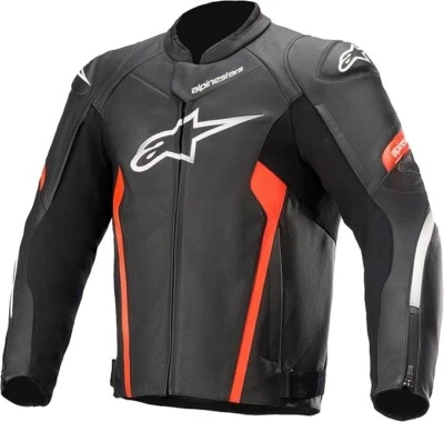Alpinestars Faster v2 Leather Jacket Black/Red SZ US 44/EU 54 - 3103621-1030-54 - Image 1 of 3
