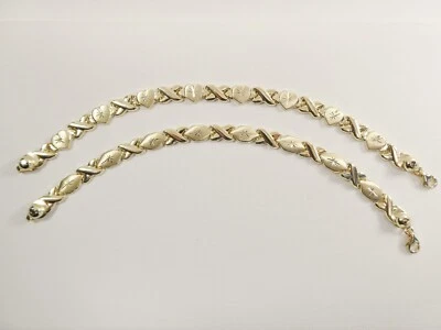 REAL 10K GOLD XOXO/ XO HEART HUGS AND KISSES  BRACELET - Image 1 of 4