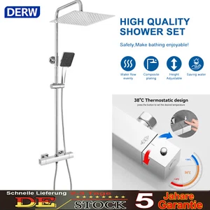 Duschsystem mit Thermostat Duscharmatur Regendusche Duschset Dusche - Bild 1 von 12