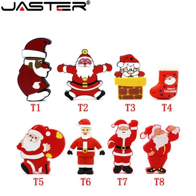 JASTER Regali di Natale Unità Flash USB 64GB Babbo Natale Chiavette USB Memoria