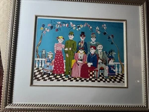 Alessandra Puppo (B 1936) "Naive Figures Szene" LE Serigrafie - handsigniert/gerahmt - Bild 1 von 15