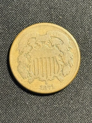 1871 Philadelphia 2 Two Cent Piece Better Date - Image 1 of 2