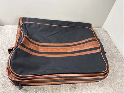 Bolso de Ropa Yves Saint Laurent Vintage Grande YSL Negro con Acentos de Cuero Marrón Foto 1 de 4