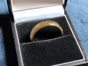 Anillo chapado en oro giratorio de plata de ley 925 - Anillo tamaño UK T 1/2 - US 10 - Imagen 1 de 24