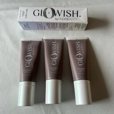 GloWish by Huda Beauty Multi Dew Skin Tint -RICH 12 -1.35 oz NEW Lot Of 3 - Image 1 of 4