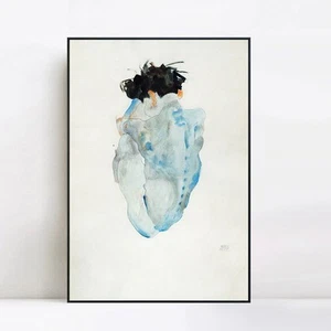 Framed Canvas Giclee Print Crouching Women by Egon Schiele Wall Art Home Decor - Picture 1 of 23