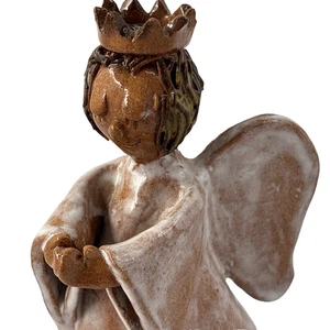 Vintage Original Studiokeramik Engel Königin betend Mini Figur Künstler signiert - Bild 1 von 12