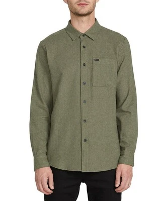 Volcom Men's Caden Solid Army Green Shirt Size Small - Image 1 of 3
