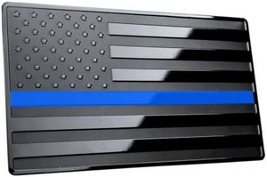 Lfparts USA Stainless Steel Metal Flag for Cars, Trucks Show Support of Police a - Picture 1 of 12