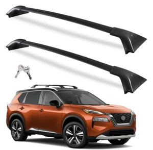 Heavy Duty Lockable Roof Rack Cross Bars for Nissan Rogue 2021-24 w/Flush Rails - Picture 1 of 6