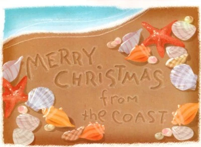 Merry Christmas Coast Shell Shells Seashell Seashells Greeting Cards - Set of 5 - Image 1 of 3