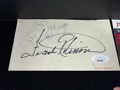 Frank Robinson Joe Morgan Vida Blue Auto Cut Signed JSA SF Giants - Image 1 of 4