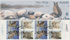 Aland Booklet 1996, WWF Stamps, Owl, Mint, FD cancelled