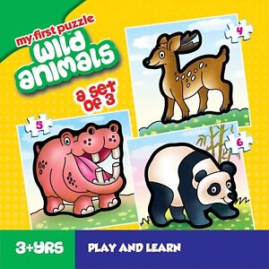Play & Learn Wild Animals Puzzle for 3 Year Old Kids And Above (No.Of Pcs-15)