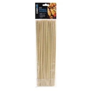 100 X CHEF AID 25CM OR 30CM BAMBOO SKEWERS BARBECUE BUFFET - Picture 1 of 4