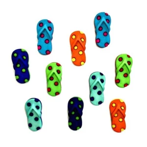 Chanclas Funky 4340 - Botones de playa adornos en abundancia - chatarra de costura artesanal - Imagen 1 de 2