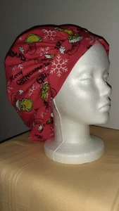 Merry Grinchmas Red Medical Surgical Bouffant Scrub Hat SIZE Medium - Picture 1 of 1