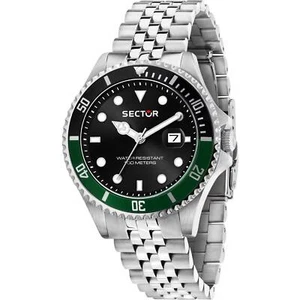 Orologio Sector 230 R3253161052 watch Acciaio Jubilee Verde Nero Uomo Diver 43mm - Picture 1 of 3