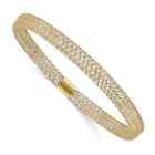 14k Yellow Gold Mesh Bangle Bracelet 6mm Stretch 7 Inch