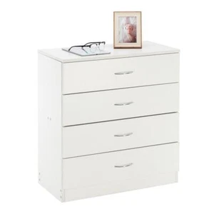 New 4 Drawer Chest Dresser Clothes Storage Bedroom Furniture Cabinet White - Picture 1 of 9