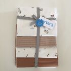 NEW Carters Baby 4 pack Cotton Receiving Blankets Neutral Colors Boy or Girl