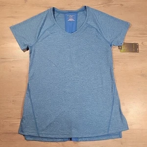 Tek Gear Top - Drytek Mesh Stripe on Back - Blue - V Neck - Sz S NWT - Picture 1 of 7