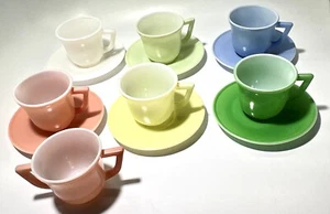 "VINTAGE SET MIT 2,5"" D GRIFF KINDER TEETASSEN & UNTERTASSEN MIT ZUCKER & CREME - Bild 1 von 19
