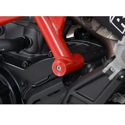 R&G Single Frame Plug Red Aluminium (LHS or RHS)  Ducati Hypermotard 939SP 16-18 — 第 1/2 张图片