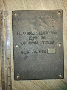 Heavy Houston Texas marine brass Pauluhn/Crouse Hinds/Eaton cat #568 paperweight - Picture 1 of 2