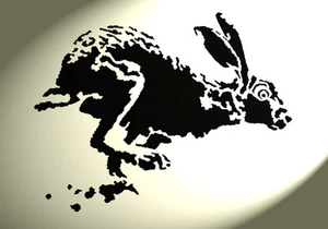 Shabby Chic Stencil Artistic Hare Rabbit Rustic A4 297x210mm Wall Furniture (D2) - Imagen 1 de 2