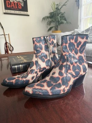 Raf Simons Calvin Klein 205W39NYC S/S 2018 Leopard Western Boots Size 38 - Image 1 of 4