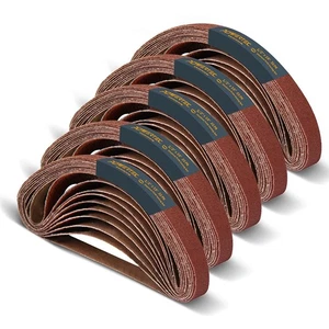 1/2 x 18 Inch Sanding Belts, 50PK, 10 each of 40/80/120/180/240 Grits, Alumin... - Picture 1 of 7