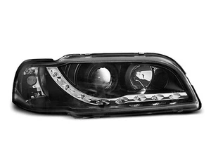 OFFERTA Fari Anteriori LED DRL Look pour Volvo S40 V40 1996-2000 Daylight Neri F - Picture 1 of 5