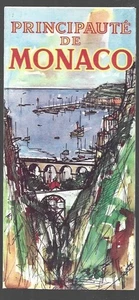 PRINCIPAUTE DE MONACO . BEAU DEPLIANT TOURISTIQUE VINTAGE - Picture 1 of 2