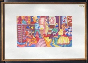 Molly J Schiff Oil Pastel on Watercolor Painting Vintage - Picture 1 of 3