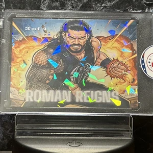 🔥🔥Roman Reigns Explosion Cracked Ice Custom Art Card Numbered To 4. 🔥🔥 - Picture 1 of 2