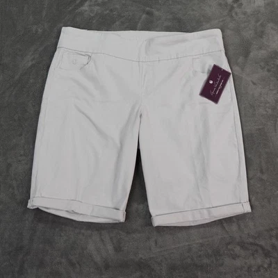 Gloria Vanderbilt Shorts Womens 16W Dove Grey Amanda Bermuda Pull On Stretch - Image 1 of 4