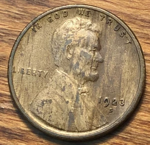 1923-S Lincoln Wheat Cent Monster Woody Improper Alloy Error Unique Eye Appeal - Picture 1 of 6