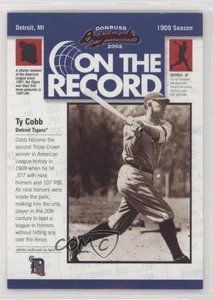 2002 Donruss Originals On the Record /800 Ty Cobb #OR-1 HOF - Picture 1 of 3