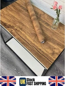 Rustic Oak Wood Look Vinyl Wrap Sticker Self Adhesive Kitchen Worktop Cover - Picture 1 of 10