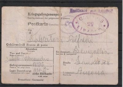 Kriegsgefangenenpost Postkarte Stalag VI D, 1944 #1100453 - Bild 1 von 2