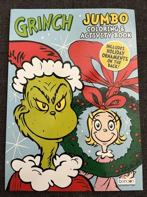 Mr. Grinch Jumbo Coloring & Activity Book Dr. Seuss Cindy Lou Who Bonus Ornament Foto 1 de 4