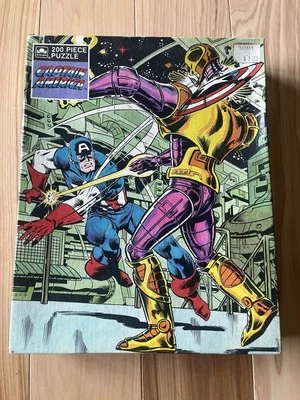 Captain America 200 Piece Puzzle by Golden Sealed 1988 Vintage Sealed 14"x18" - Image 1 of 4