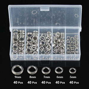  200 Pcs Fishing Tackle Ring Double Split Rings Gear Stainless Steel
