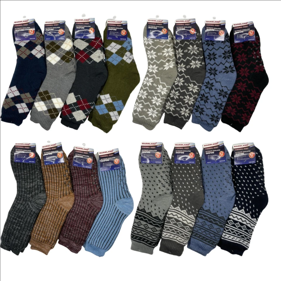 WARMLAND 3 PAIRS OF MENS 6-11 THERMAL SOCKS WINTER WARM THICK 4.7 TOG SHERPA LINING