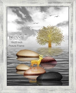 16x20 Picture Frames Rustic White Wood Pattern Wall Mounting Poster Frame - Picture 1 of 9