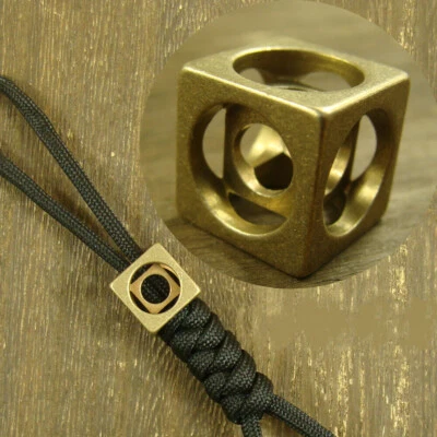 "Cubo" Cordón Cuentas Latón Paracord Cuentas para Cuchillo Cremallera Tirar Colgante Equipo EDC Foto 1 de 4